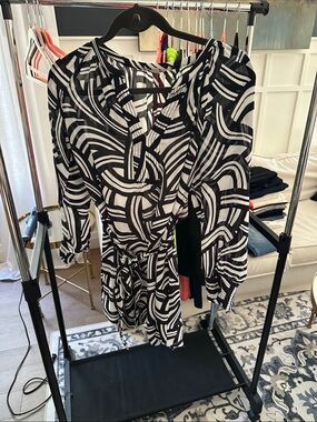 Banana Republic Black and White Geometric Maxi Dress